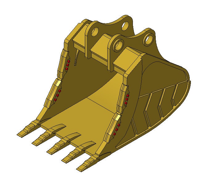 3D printed excavator bucket that holds posted notes