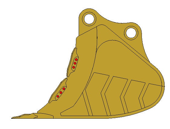 3D printed excavator bucket that holds posted notes