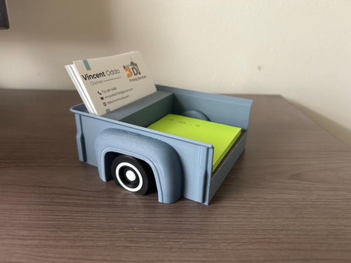 3D printed vintage truck bed business card holder